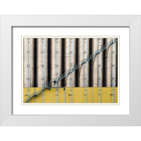 Industrial Part I White Modern Wood Framed Art Print with Double Matting by Stalmans, Luc