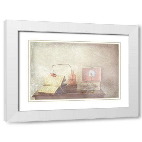 The Little Ballerina White Modern Wood Framed Art Print with Double Matting by Devos, Delphine
