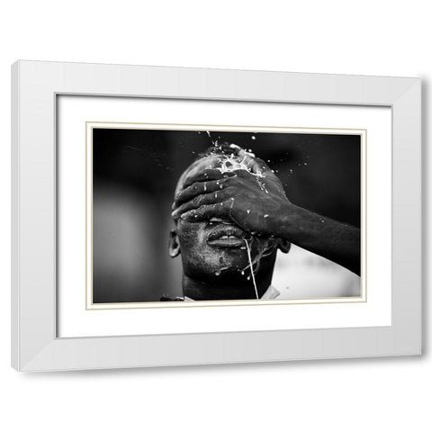 Ritual White Modern Wood Framed Art Print with Double Matting by Godinho, Luis