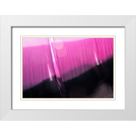Pink White Modern Wood Framed Art Print with Double Matting by Madia, Apurva