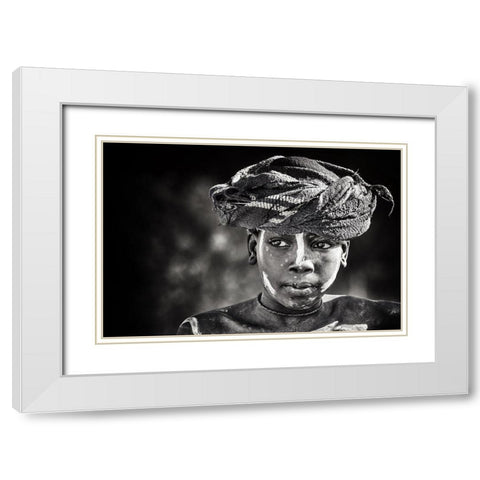 Africas Light White Modern Wood Framed Art Print with Double Matting by Flour, Piet
