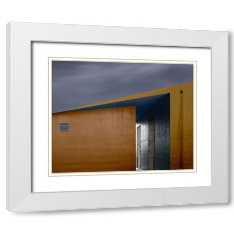 Alley White Modern Wood Framed Art Print with Double Matting by Verschelden, Harry