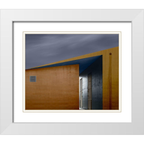 Alley White Modern Wood Framed Art Print with Double Matting by Verschelden, Harry