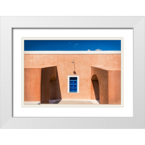 Santorini White Modern Wood Framed Art Print with Double Matting by Popan, Adrian