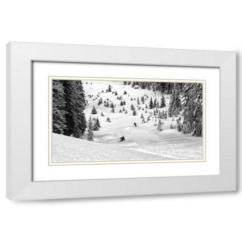 Freeriders White Modern Wood Framed Art Print with Double Matting by Rebro, Marcel