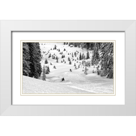 Freeriders White Modern Wood Framed Art Print with Double Matting by Rebro, Marcel