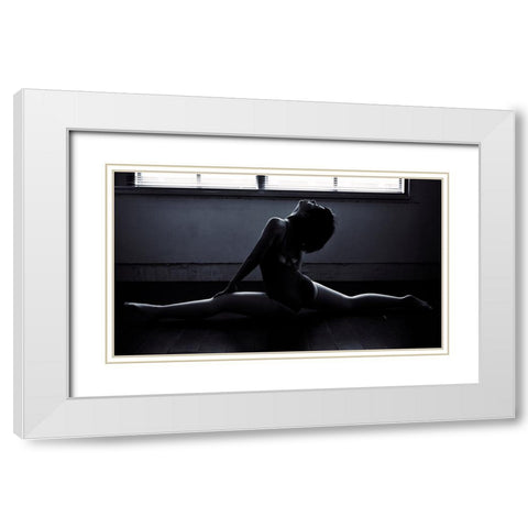 Dancer White Modern Wood Framed Art Print with Double Matting by Amenomori, Keiichiro