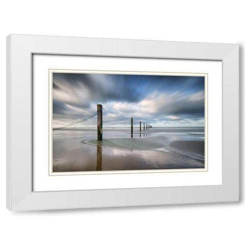 Still Standing White Modern Wood Framed Art Print with Double Matting by Staelens, Christophe