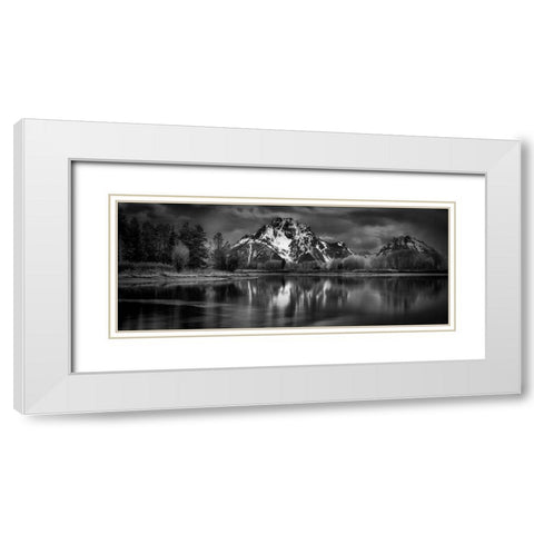 Untitled White Modern Wood Framed Art Print with Double Matting by Chopra, Atul