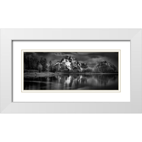 Untitled White Modern Wood Framed Art Print with Double Matting by Chopra, Atul