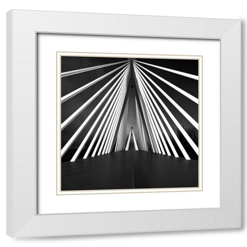 Big String Bridge White Modern Wood Framed Art Print with Double Matting by Bunjamin, Antonyus