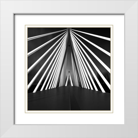 Big String Bridge White Modern Wood Framed Art Print with Double Matting by Bunjamin, Antonyus