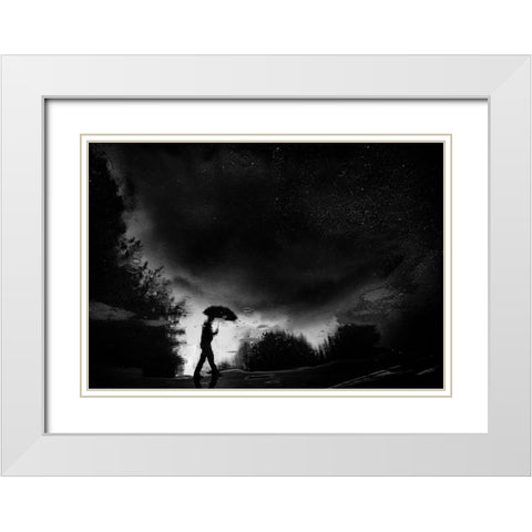 Untitled White Modern Wood Framed Art Print with Double Matting by Grambone, Antonio