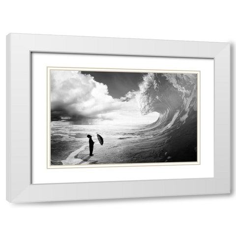 Oh Boy... White Modern Wood Framed Art Print with Double Matting by Clothes, Pristine
