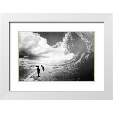 Oh Boy... White Modern Wood Framed Art Print with Double Matting by Clothes, Pristine