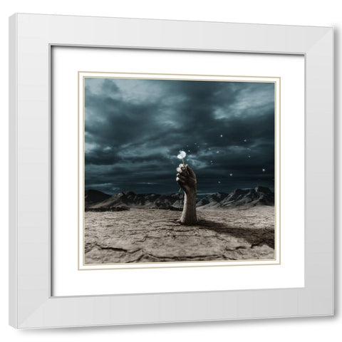 The End White Modern Wood Framed Art Print with Double Matting by F, Terry