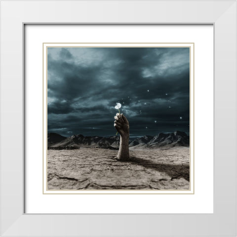 The End White Modern Wood Framed Art Print with Double Matting by F, Terry