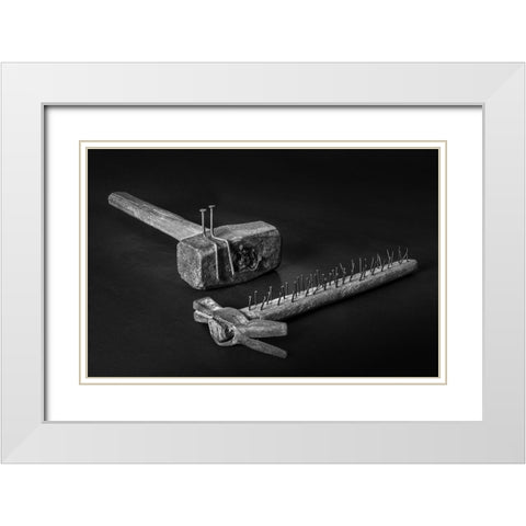 The Revenge Of The Nails White Modern Wood Framed Art Print with Double Matting by Toniolo, Giorgio