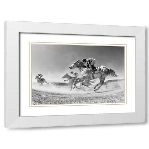 Birdsville Through The Dust White Modern Wood Framed Art Print with Double Matting by Lee Chapman, Sharon