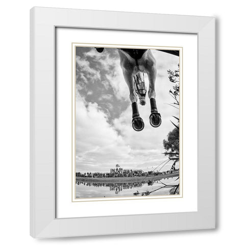 Equine Flight White Modern Wood Framed Art Print with Double Matting by Lee Chapman, Sharon