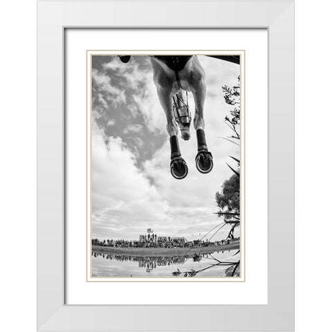 Equine Flight White Modern Wood Framed Art Print with Double Matting by Lee Chapman, Sharon