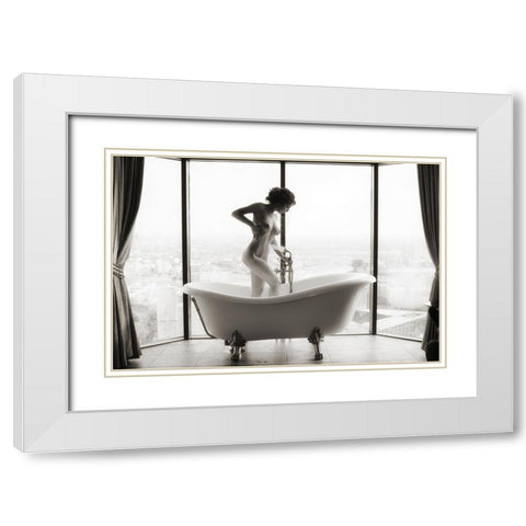 Highbath White Modern Wood Framed Art Print with Double Matting by Goryunov, Georgy