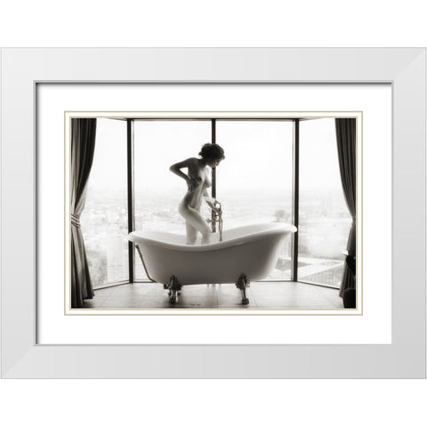 Highbath White Modern Wood Framed Art Print with Double Matting by Goryunov, Georgy