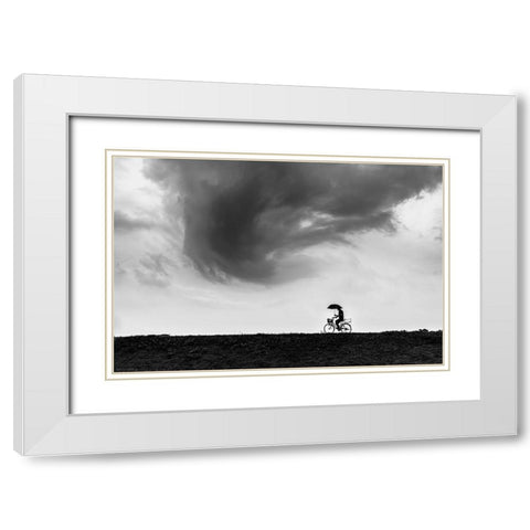Stormbringer White Modern Wood Framed Art Print with Double Matting by Hashimoto, Tetsuya
