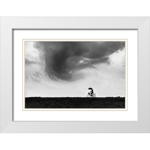 Stormbringer White Modern Wood Framed Art Print with Double Matting by Hashimoto, Tetsuya