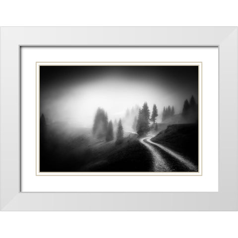 In The Mountains White Modern Wood Framed Art Print with Double Matting by Keller, Nic