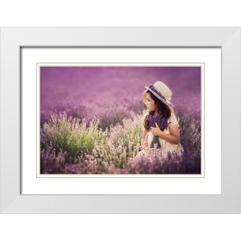 Lili White Modern Wood Framed Art Print with Double Matting by Kvaltinova, Jana