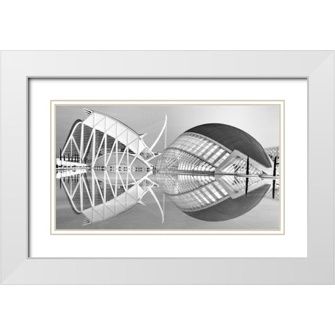 Valencia White Modern Wood Framed Art Print with Double Matting by Della Latta, Massimo