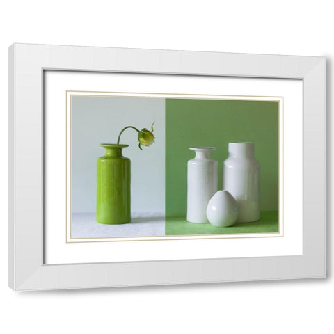 Empty Vases White Modern Wood Framed Art Print with Double Matting by Hammer, Jacqueline