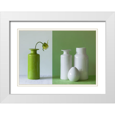 Empty Vases White Modern Wood Framed Art Print with Double Matting by Hammer, Jacqueline