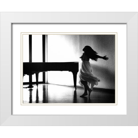 N/T White Modern Wood Framed Art Print with Double Matting by Medeiros, Paulo