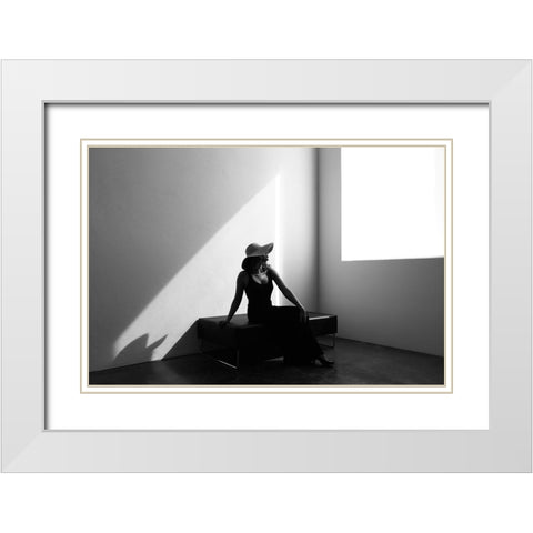 NT White Modern Wood Framed Art Print with Double Matting by Medeiros, Paulo