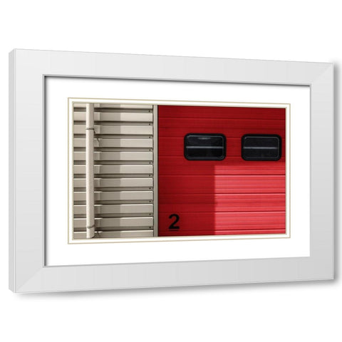 Number 2 White Modern Wood Framed Art Print with Double Matting by Van Maastricht, Henk