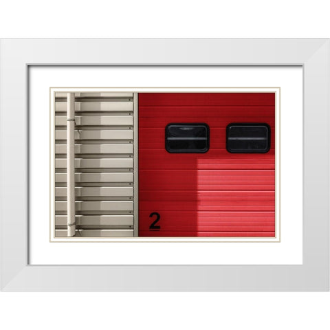 Number 2 White Modern Wood Framed Art Print with Double Matting by Van Maastricht, Henk