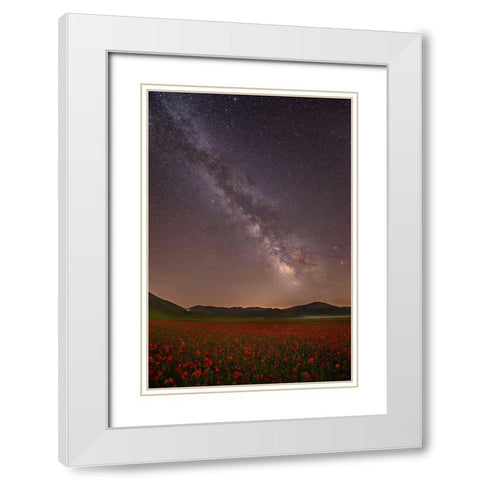 Red Meadows White Modern Wood Framed Art Print with Double Matting by Marchegiani, Roberto