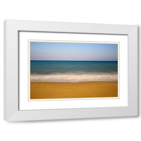 Coastal Colours White Modern Wood Framed Art Print with Double Matting by Baglar, Hasan