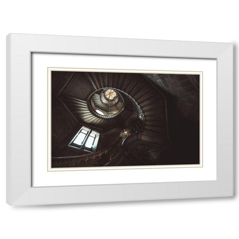 FibonacciS Tower White Modern Wood Framed Art Print with Double Matting by Siri, Ronan