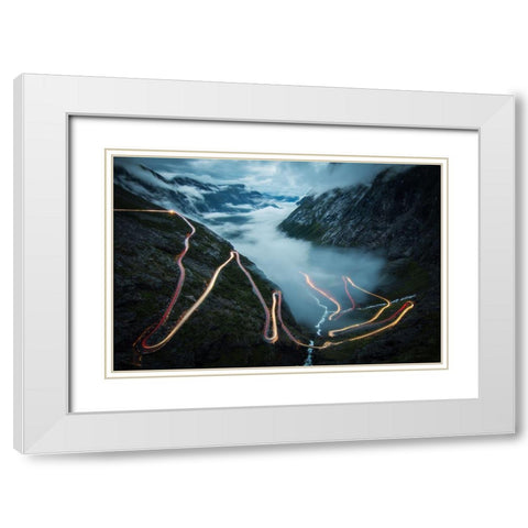 Trollstigen White Modern Wood Framed Art Print with Double Matting by Schaarschmidt, Christoph