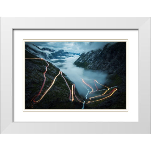 Trollstigen White Modern Wood Framed Art Print with Double Matting by Schaarschmidt, Christoph