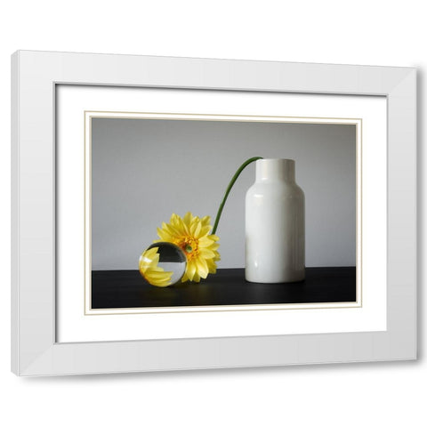 Crystal Ball Gazing White Modern Wood Framed Art Print with Double Matting by Hammer, Jacqueline