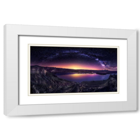 Milky Way Over Las Barrancas 2016 White Modern Wood Framed Art Print with Double Matting by M. Garcia, Jesus