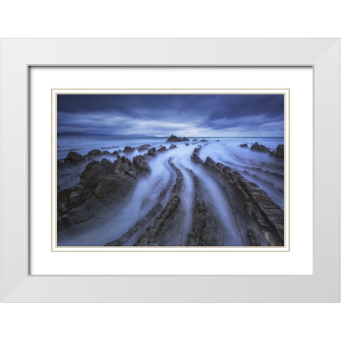 Eternal Lines White Modern Wood Framed Art Print with Double Matting by F. Turienzo, Carlos