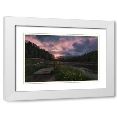 [ ] White Modern Wood Framed Art Print with Double Matting by Martin Castan, David