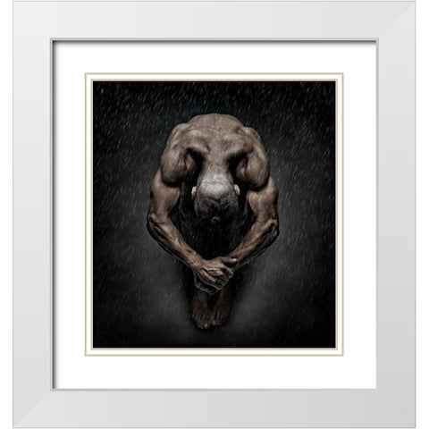 Igor In The Rain Ii White Modern Wood Framed Art Print with Double Matting by DDiArte