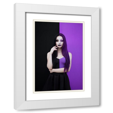 Paint It Black ... And Purple White Modern Wood Framed Art Print with Double Matting by Kostadinov, Bobby