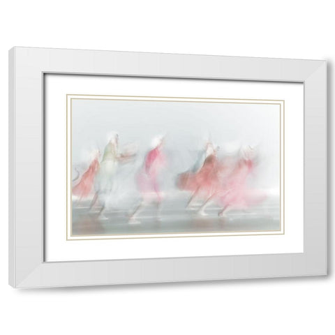 Red In Light White Modern Wood Framed Art Print with Double Matting by Saremi, Ali